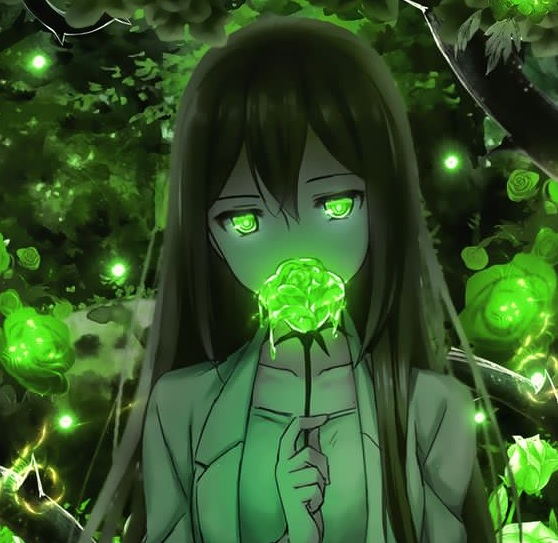 green anime girl